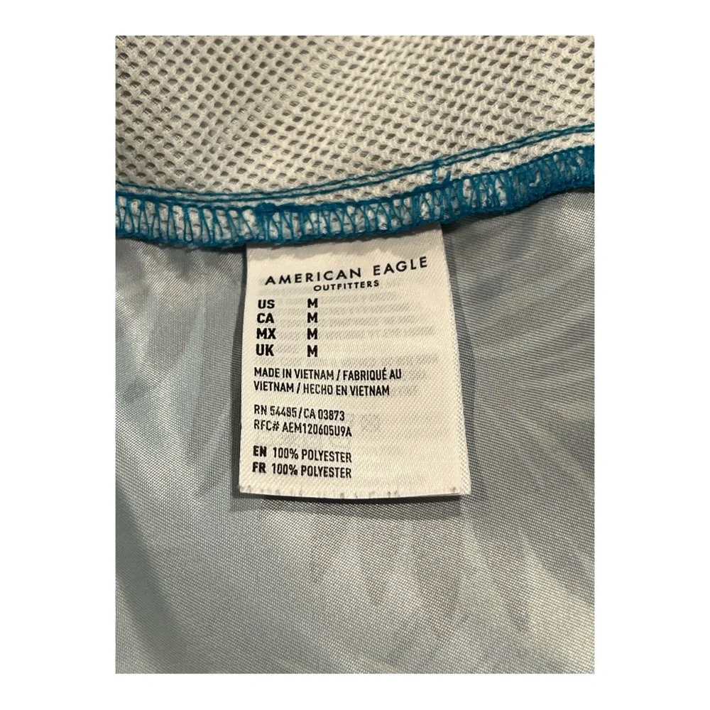 American Eagle Board Shorts Men's Blue Hawaiian Pockets Surfing Swimming, Size M